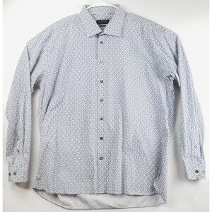 Lipson Shirt Mens 2XL White Blue Wrenches Mechanic 100% Cotton Classic Button-Up
